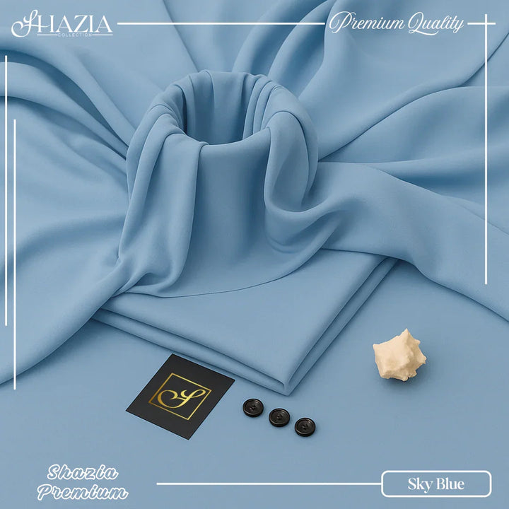 Sky Blue Shazia Premium – Unstitched (4 Meter | 58” Width)