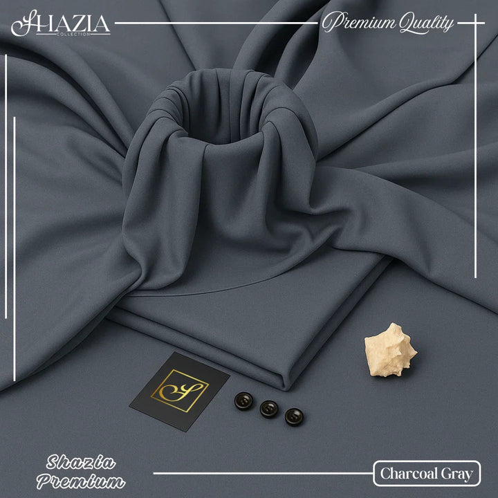Charcoal Gray Shazia Premium – Unstitched (4 Meter | 58” Width)