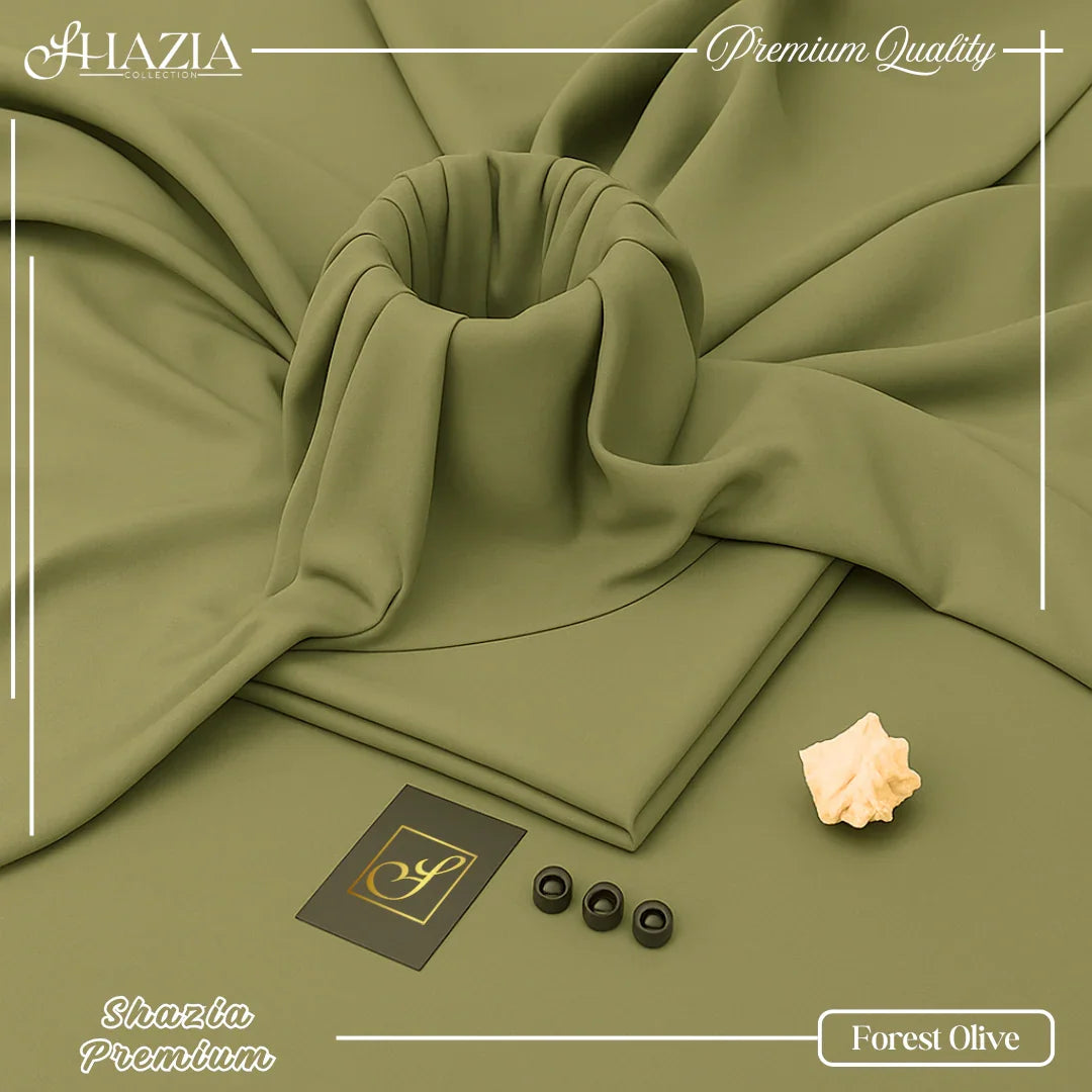 Forest Olive Shazia Premium – Unstitched (4 Meter | 58” Width)