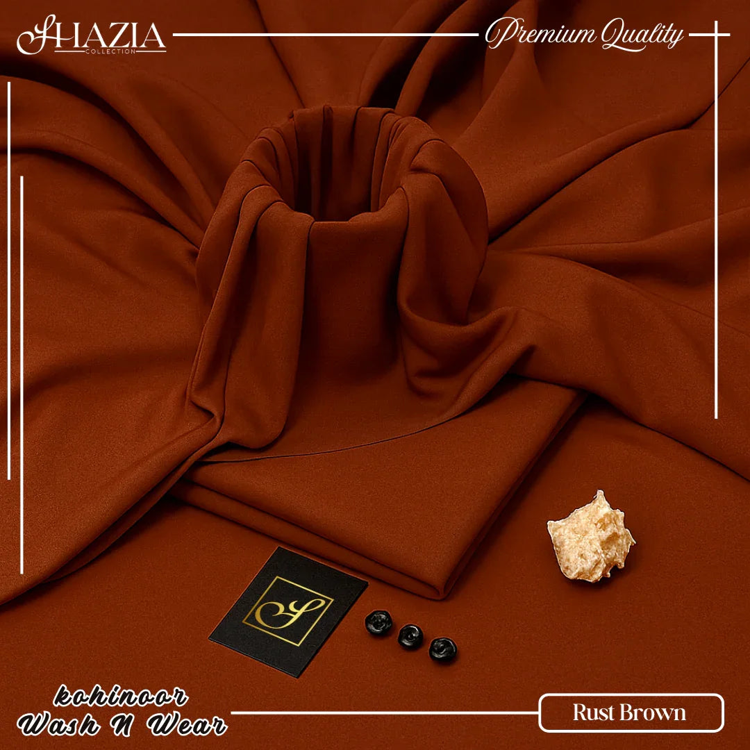 Rust Brown Kohinoor Wash N Wear – Unstitched (4 Meter | 58” Width)