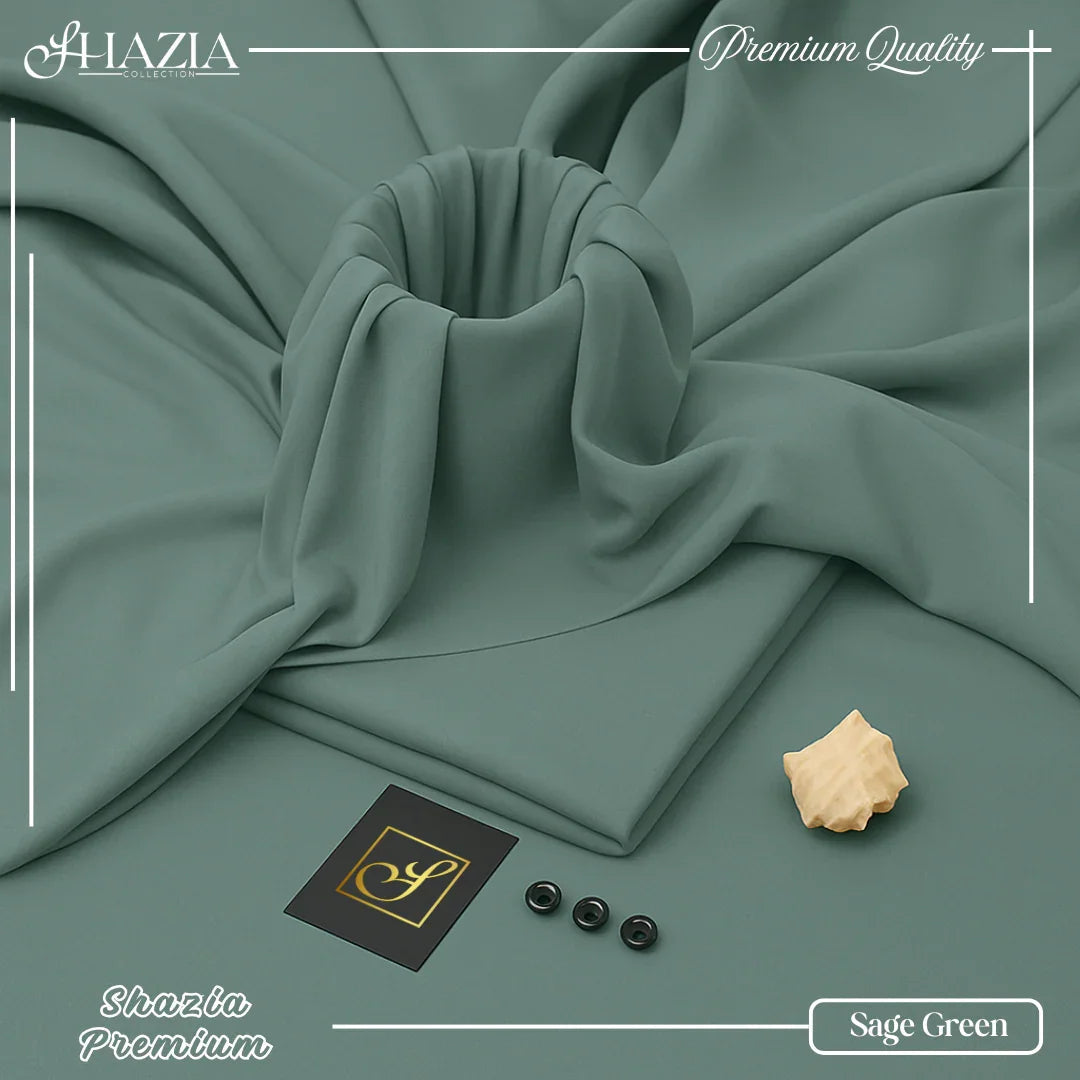 Sage Green Shazia Premium – Unstitched (4 Meter | 58” Width)