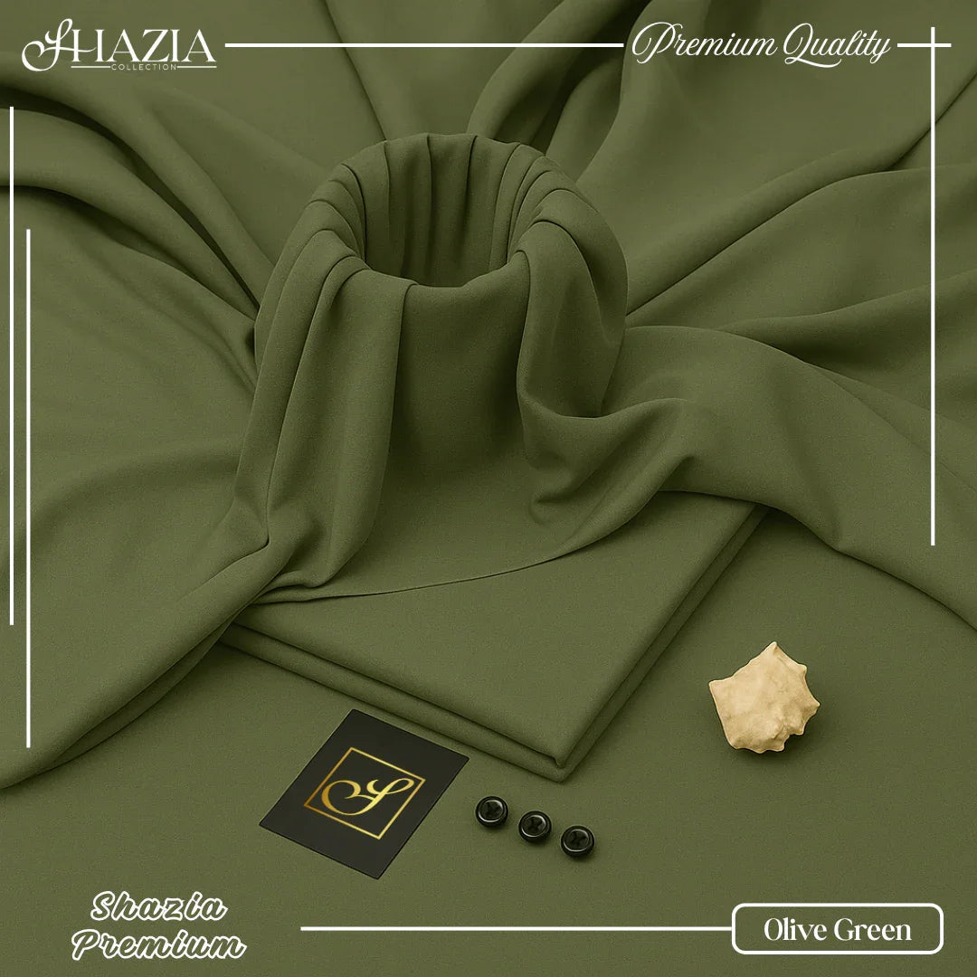Olive Green Shazia Premium – Unstitched (4 Meter | 58” Width)
