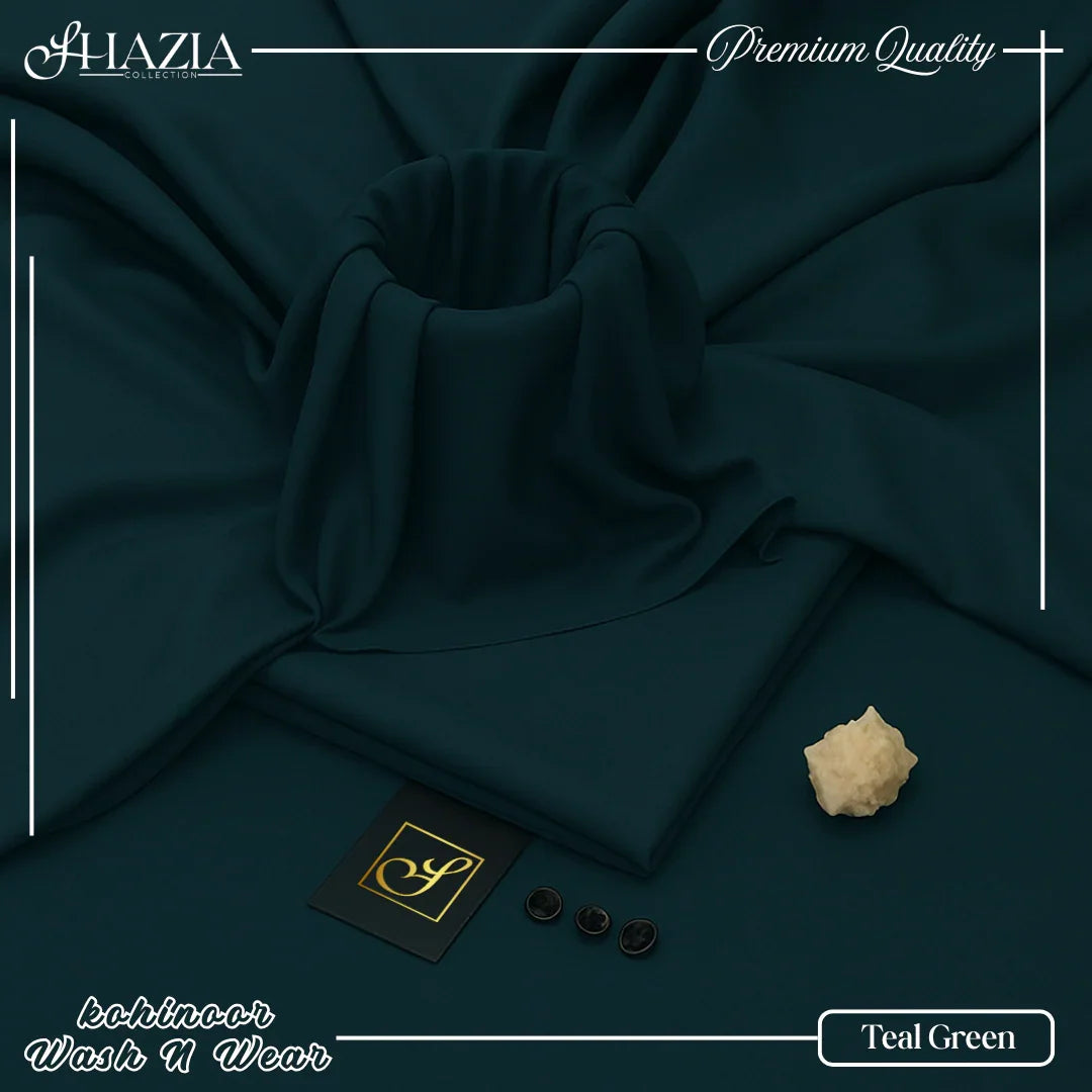 Teal Green Kohinoor Wash N Wear – Unstitched (4 Meter | 58” Width)