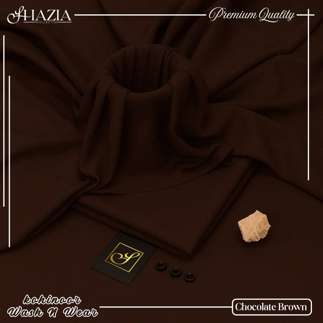 Chocolate Brown Kohinoor Wash N Wear – Unstitched (4 Meter | 58” Width)