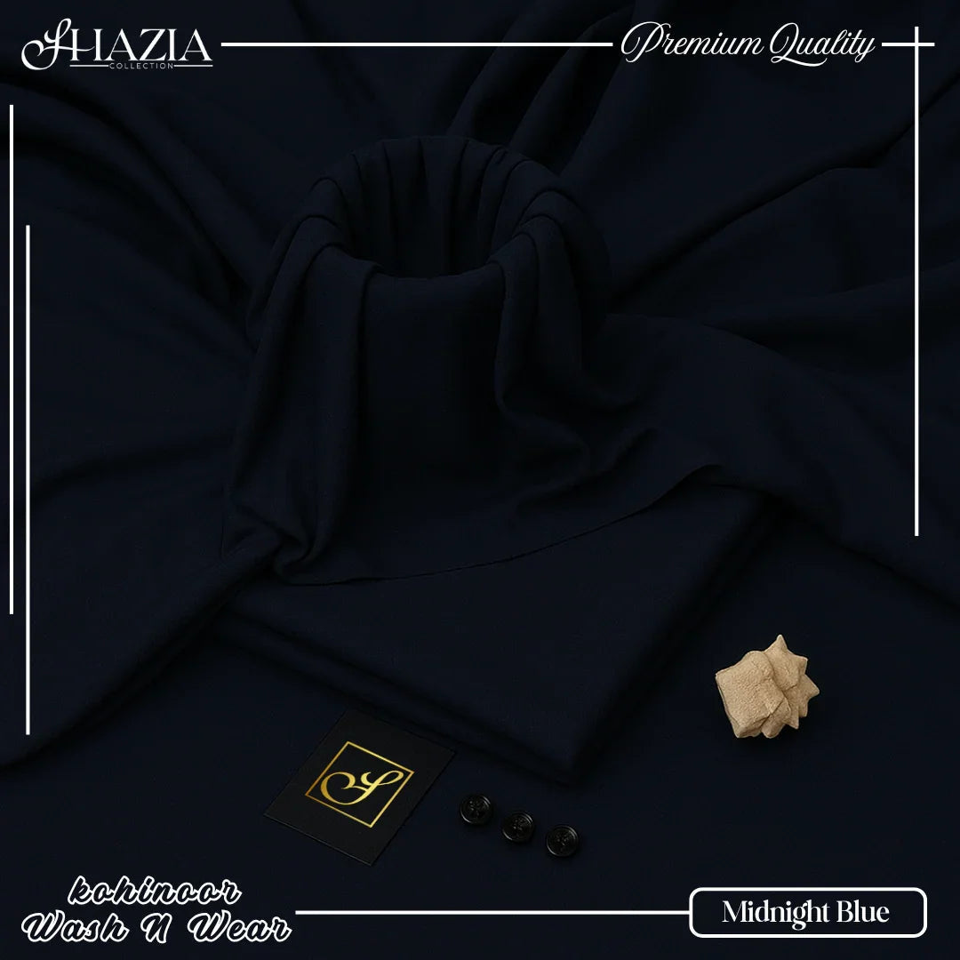 Midnight Blue Kohinoor Wash N Wear – Unstitched (4 Meter | 58” Width)