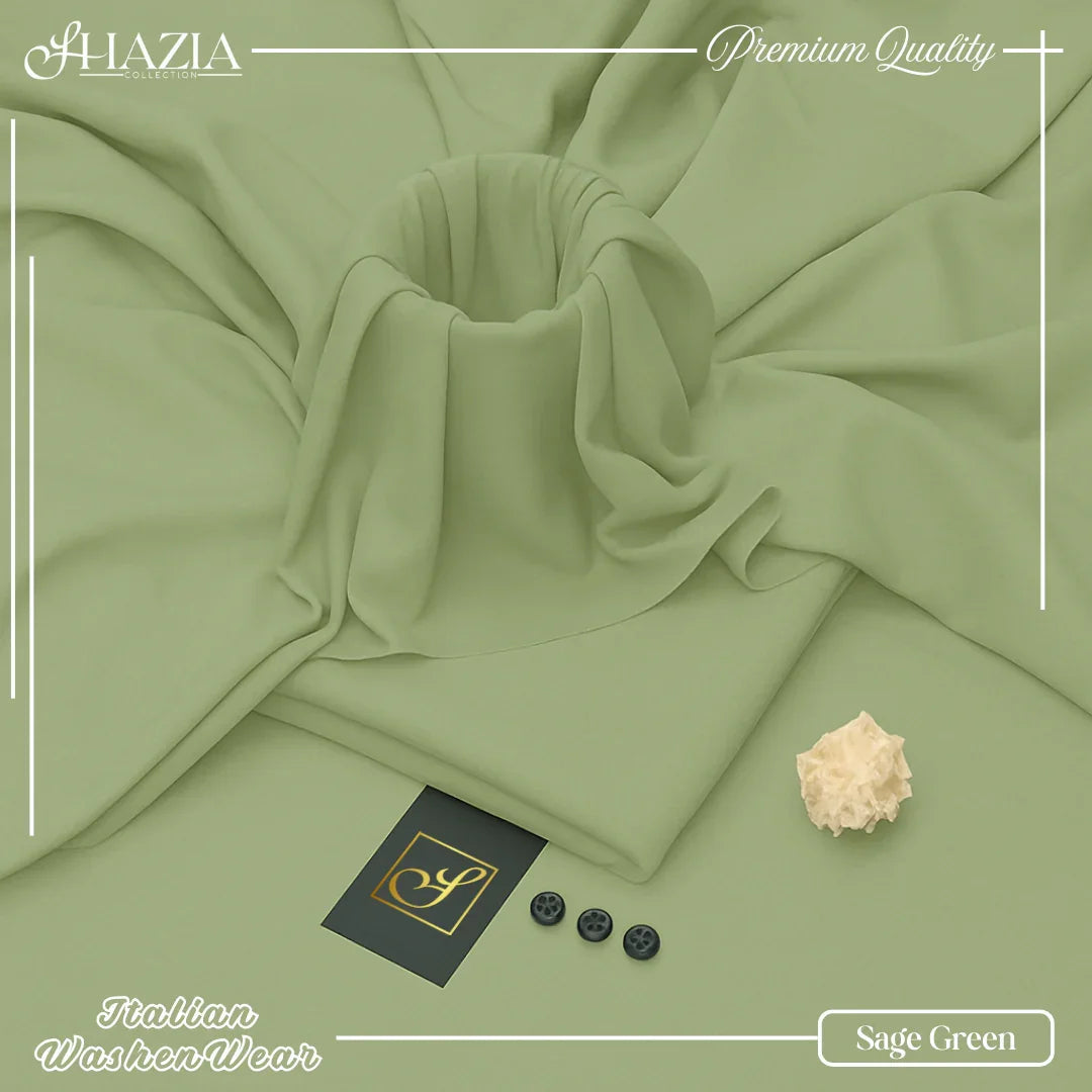 Sage Green Elegance – Premium Italian Wash & Wear